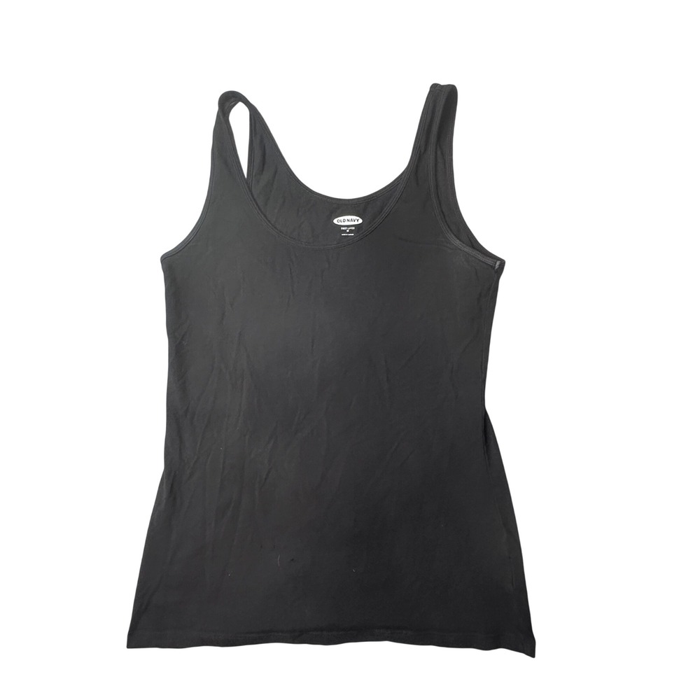 Old Navy Tank Top Women M Black First-Layer Scoop Neck Blackjack 201616-07 Holes